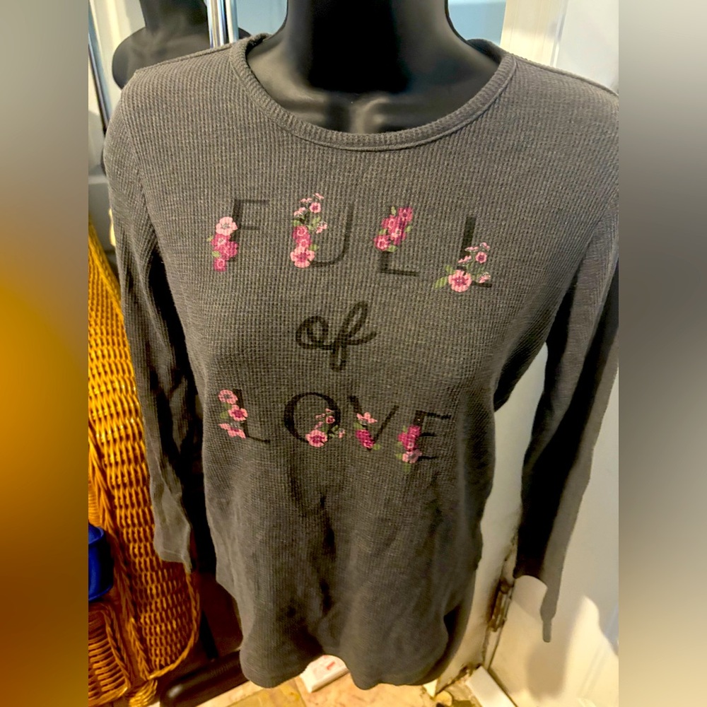 Girls gray long sleeve top